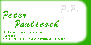 peter paulicsek business card